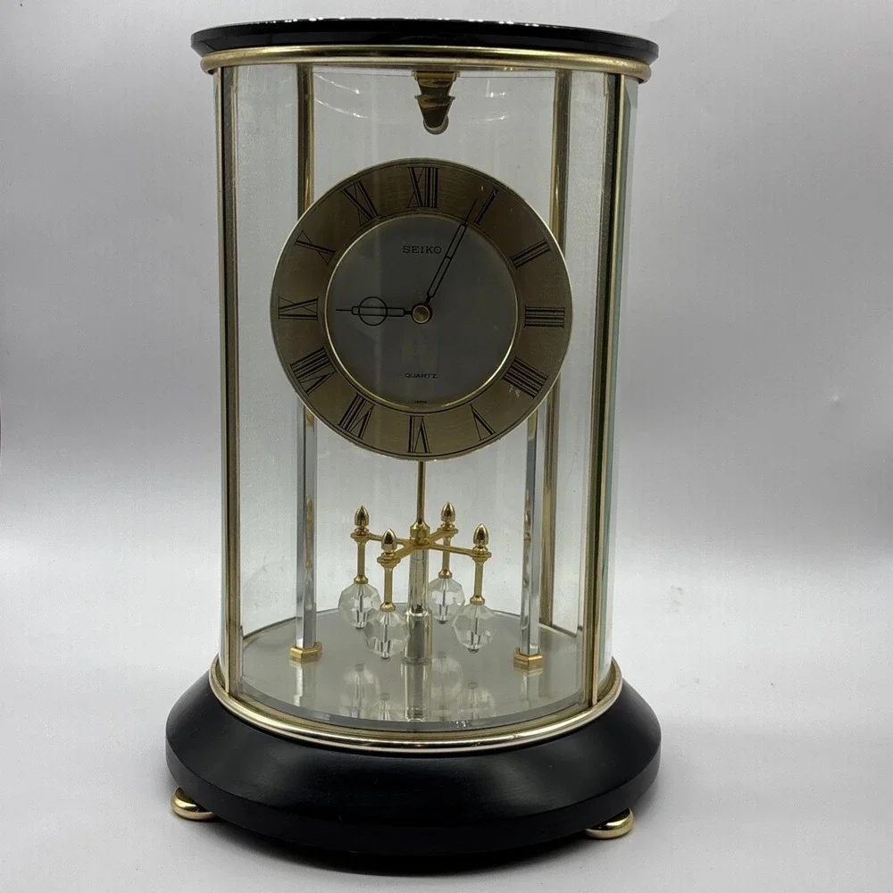 Seiko Rotating Pendulum Mantle Clock QQW114G Japan-Tested